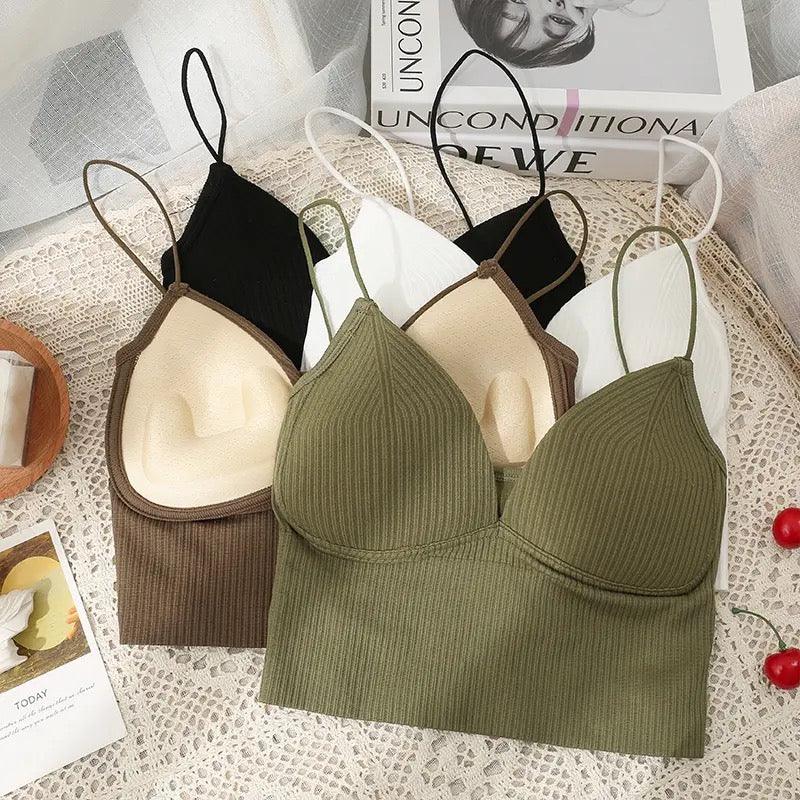 Jerry Tank Tops with Inbuilt Bra In Brown