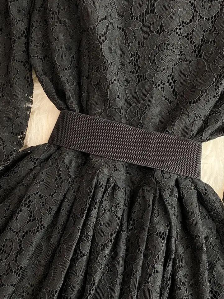 Haven Lace Detailed Maxi Dress In Black