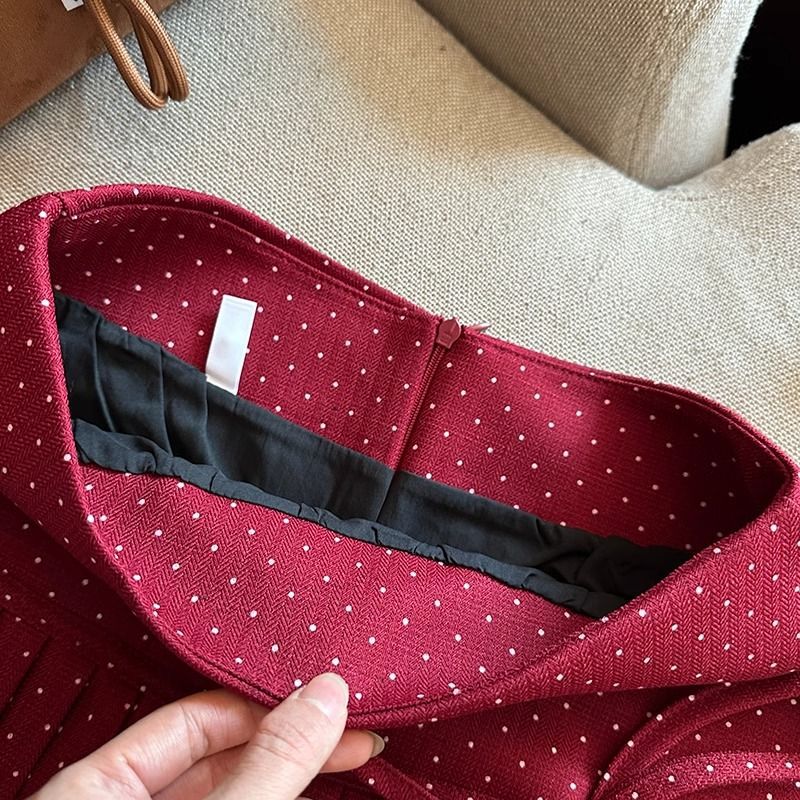 Billie Pleats Bow Polka Skorts