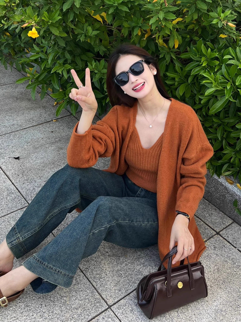 Elena Statement Woolen Tops with Cape Style Sweater