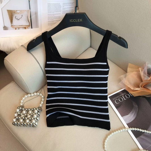 Marisa Striped Crop Padded Top