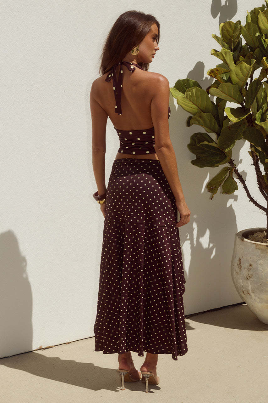 Charlie Polka Cowl Coord Skirt Set