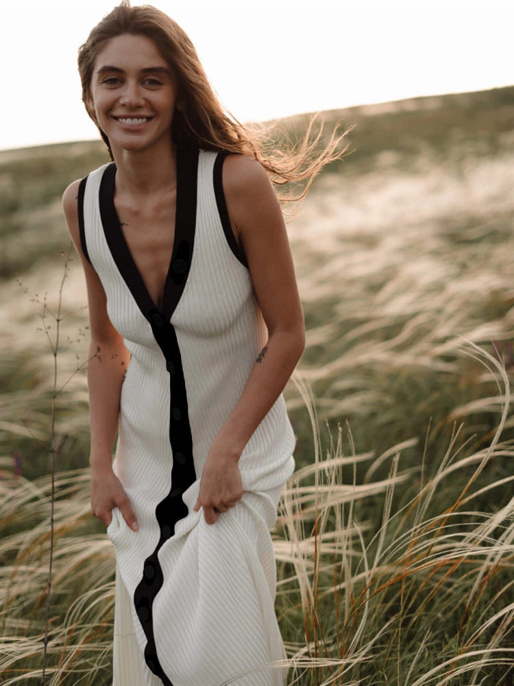 Emy Luxe Soft Knit Dress In White
