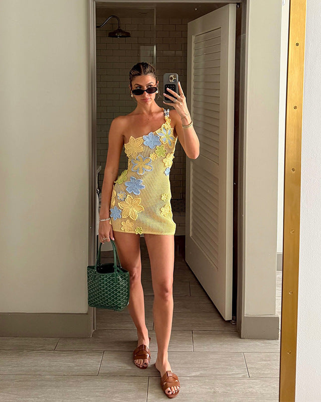 Valencia Crochet Holiday Mini Dress