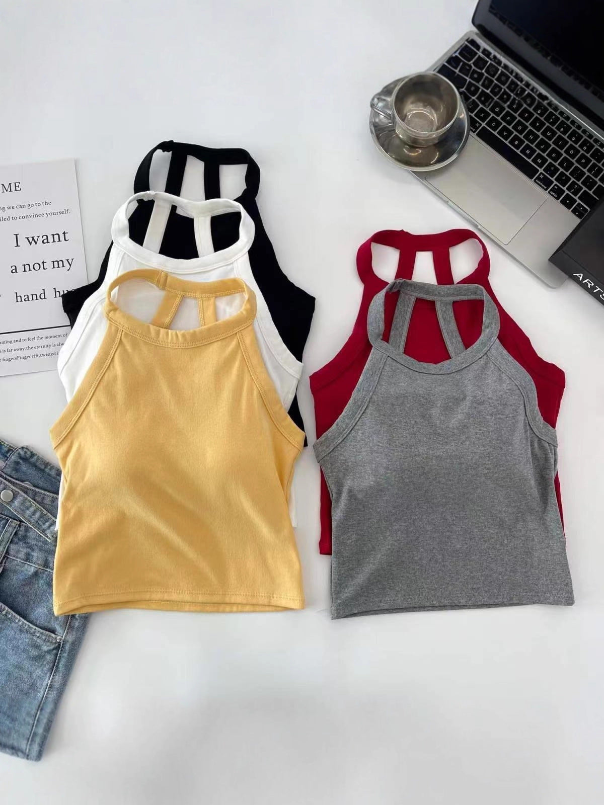Ambre Halterneck Crop Padded Top