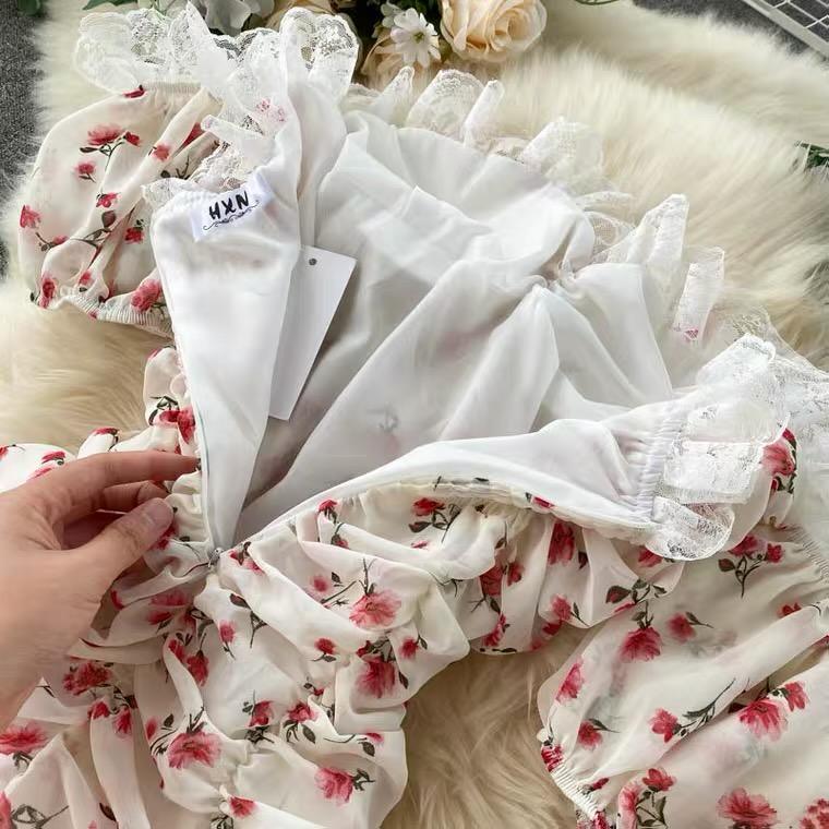 Crobel Floral Dress In White