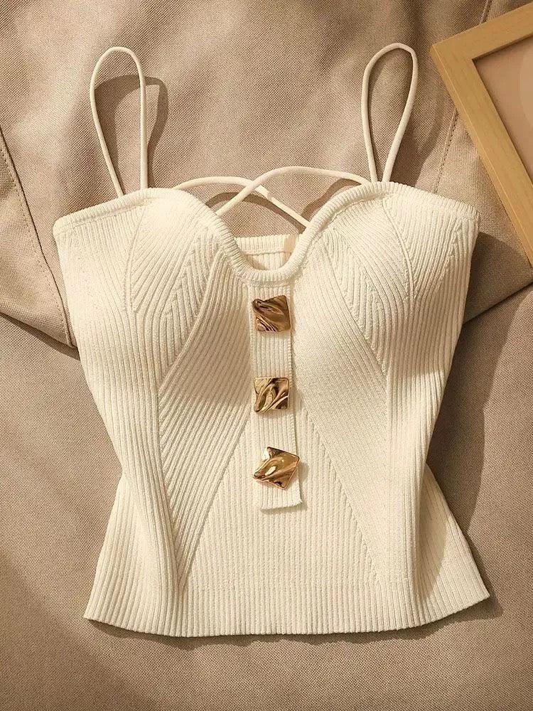 Danish Knit Summer Top In Black