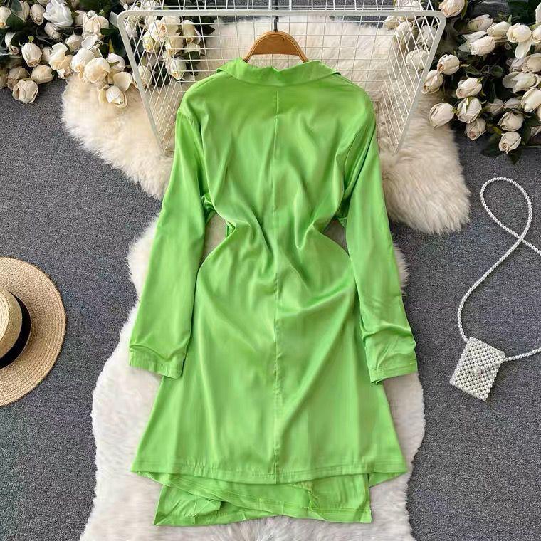 Elora Silk Dress In Green