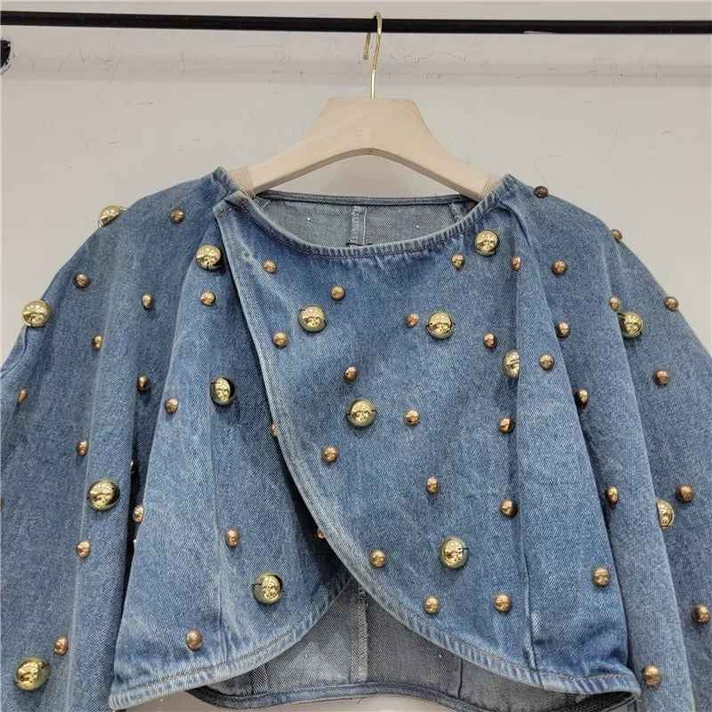 Yasmin Embellished Denim Blouse
