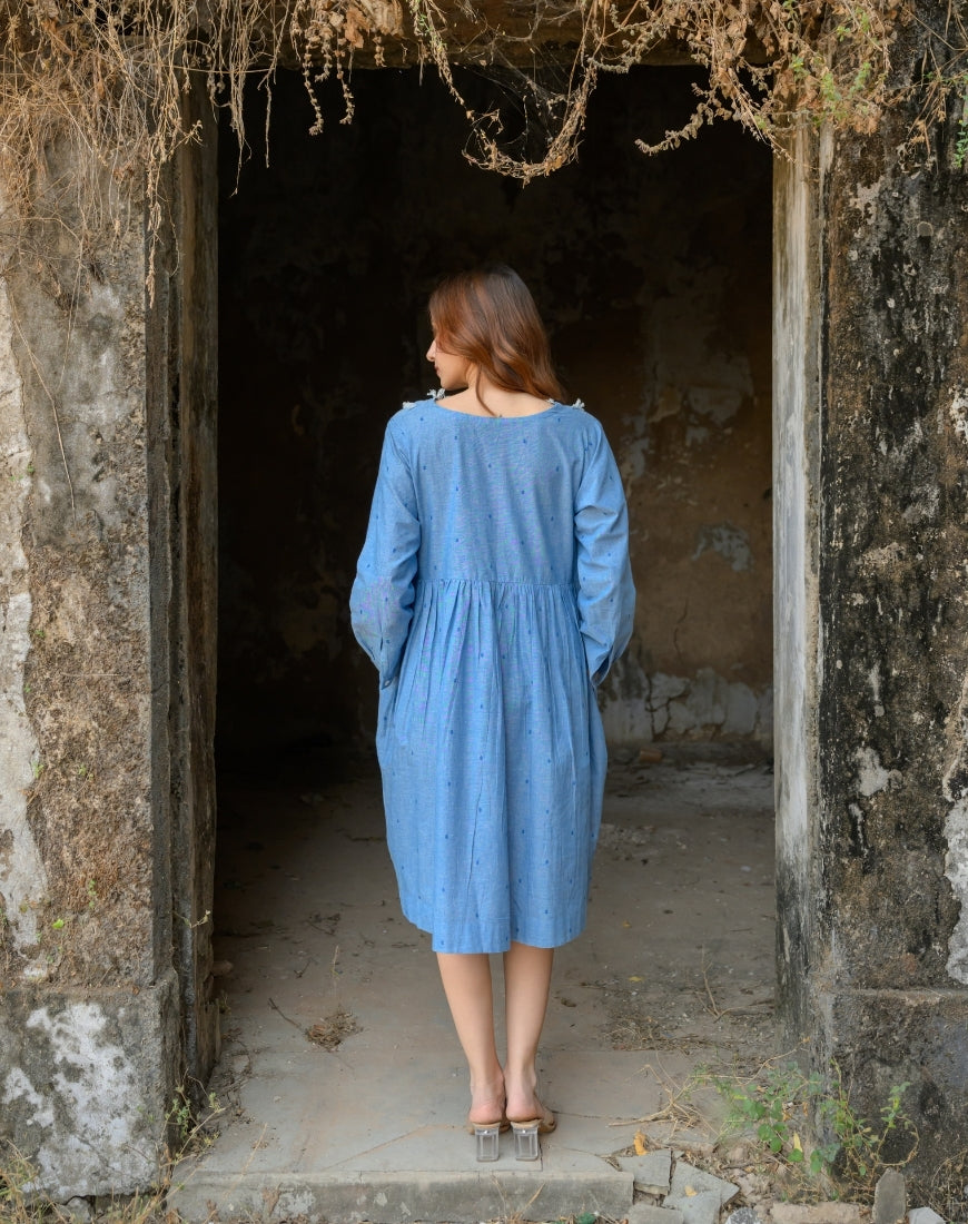 French Blue Fringe Dress