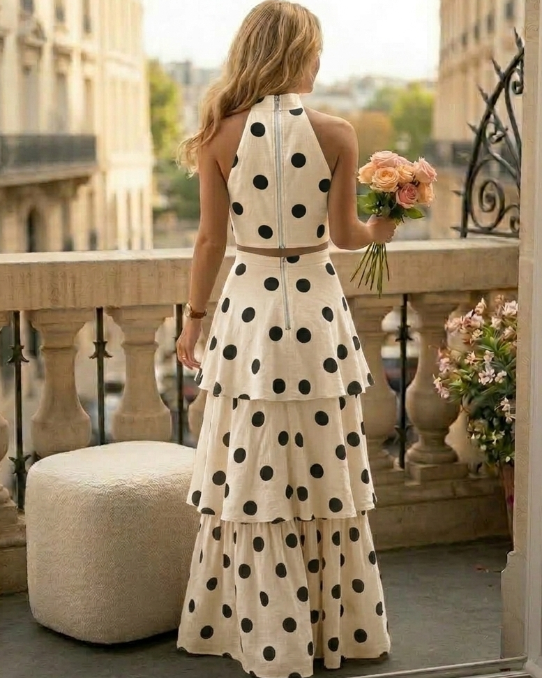 Giorgia Polka Coord Skirt Set