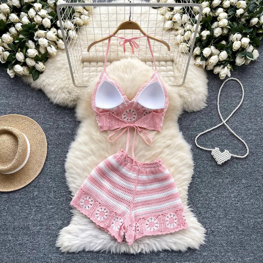 Athena 2 Piece Coord Set Resortwear In Pink