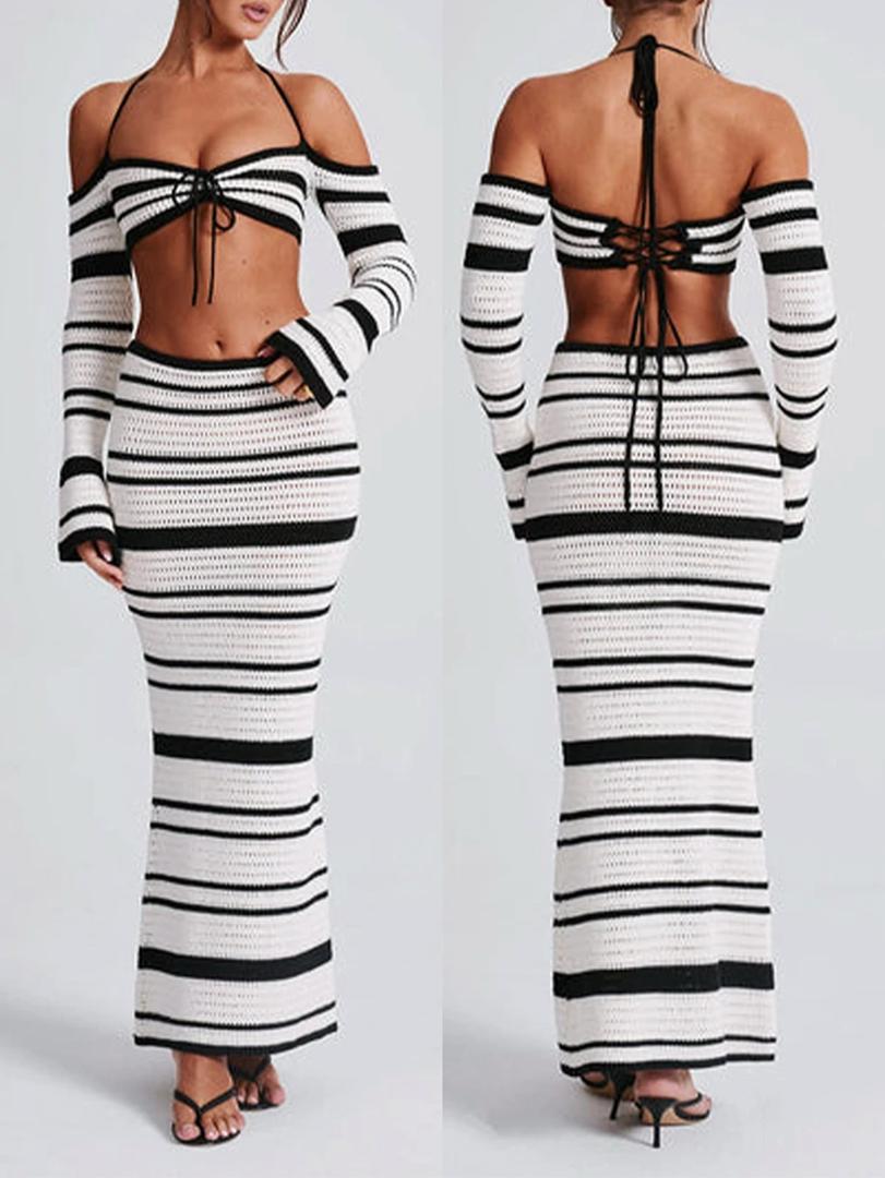 Meltem Crochet Holiday Coord Set In White