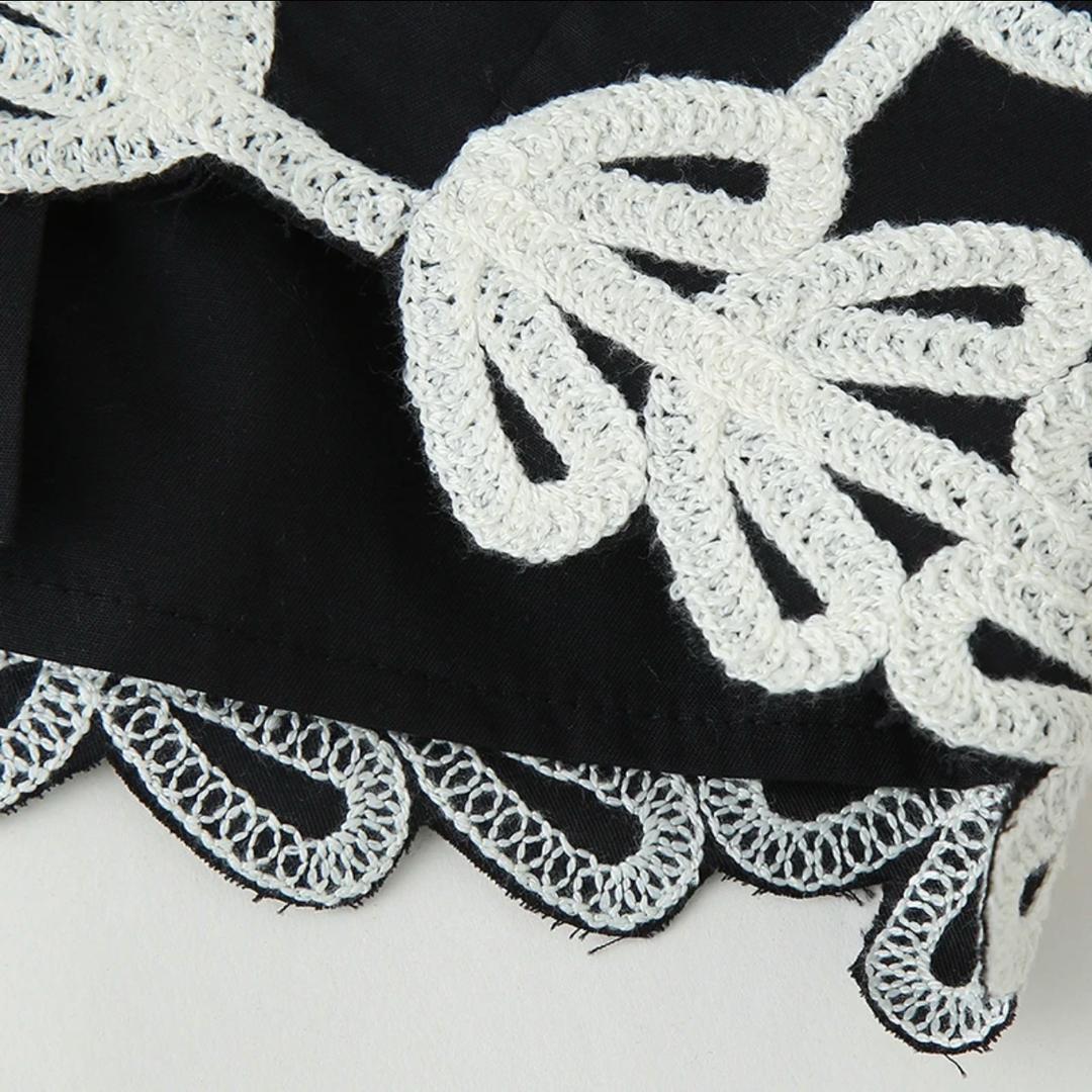 Aloisia Embroidered Summer Coord In Black