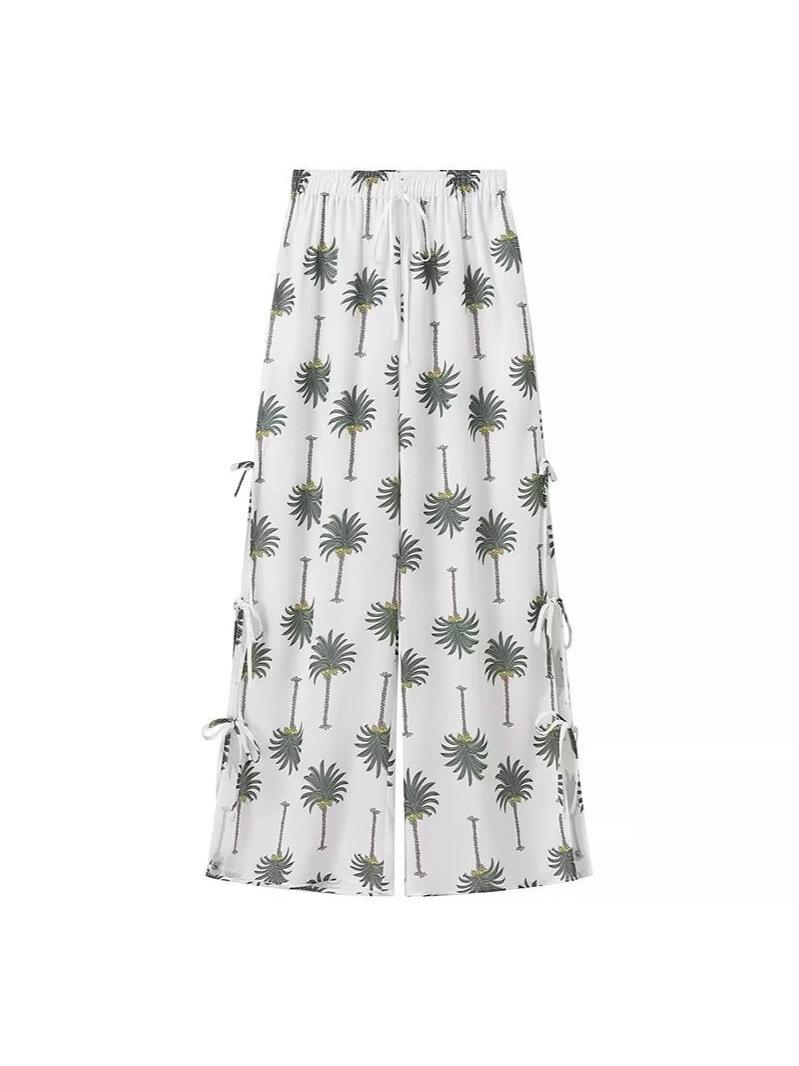 Palm Statement Summer Coord Set In White