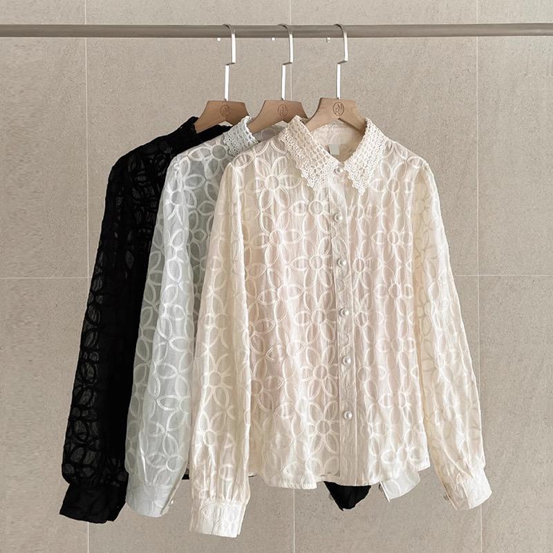 Irina Embroidered Formal Shirt In Off-White