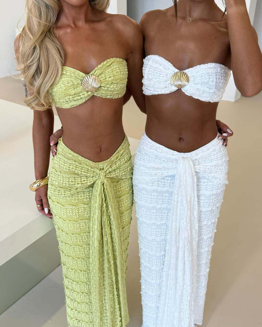 Aroma Summer Coord Set-Resortwear In Green