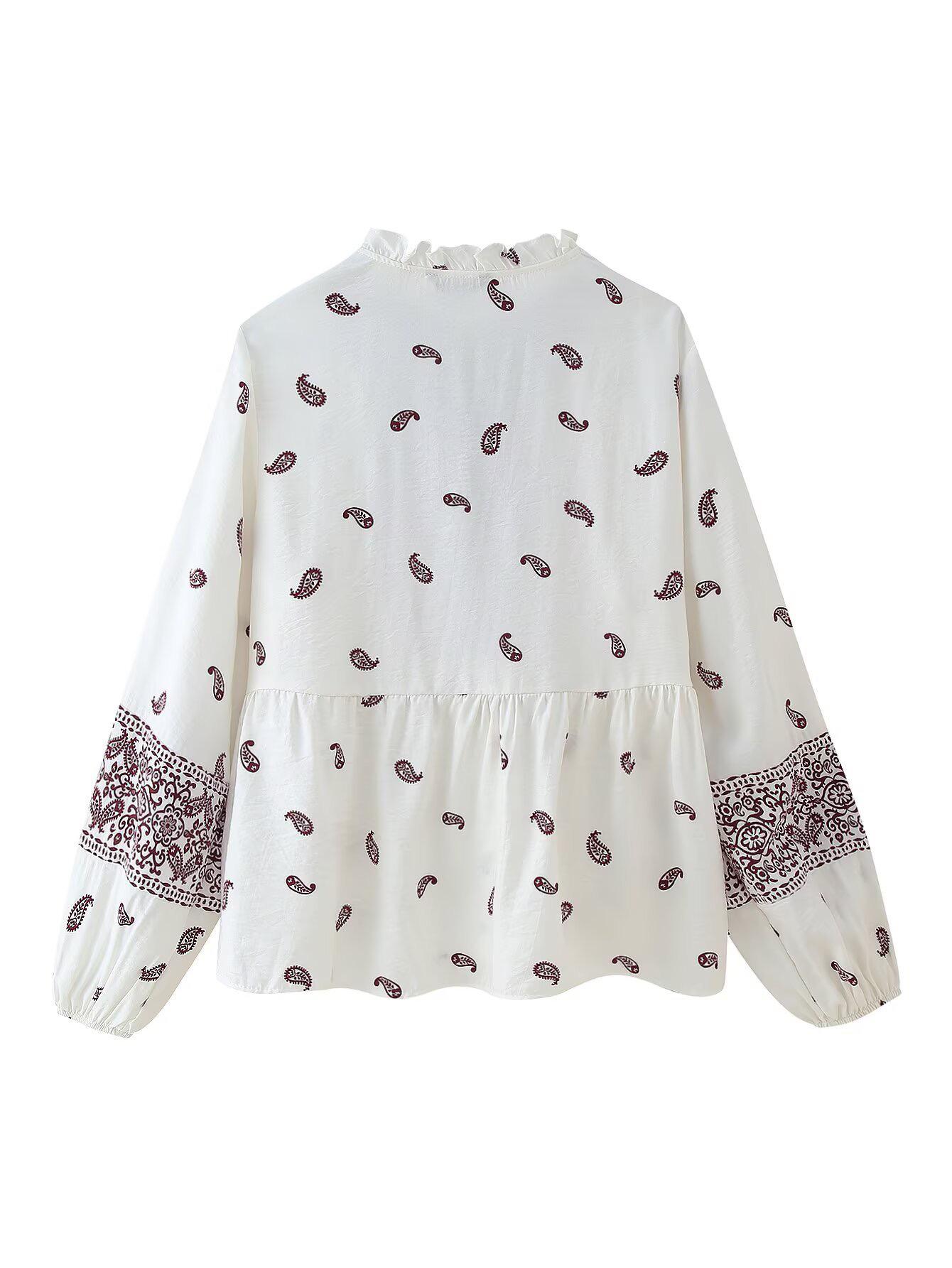 Joelle Printed Summer Top In White