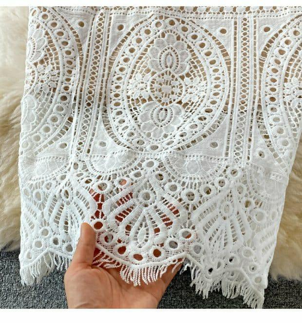 Jane Eyelet Dress In White