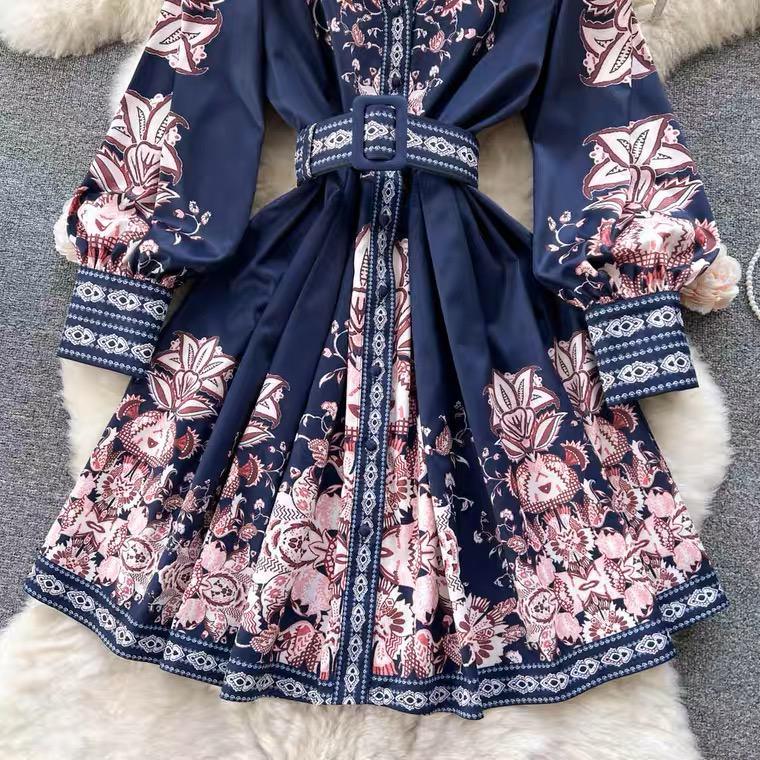 Josephine Vintage Dress In Navy Blue
