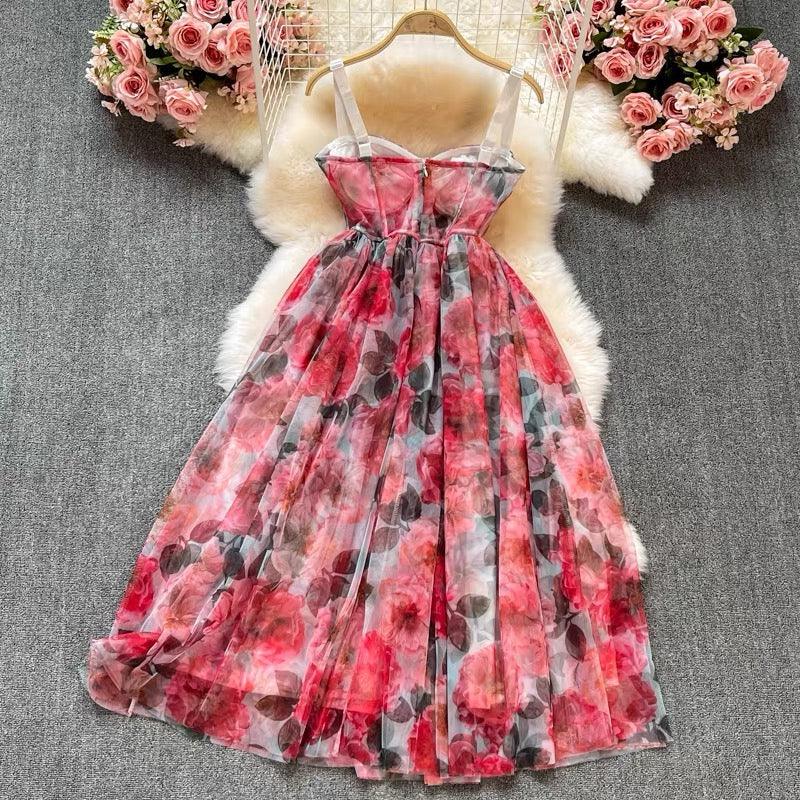 Peony Bustier Dress In Multicolor