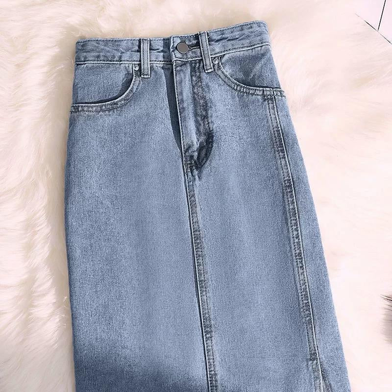 Rubello Midi Statement Denim Skirt