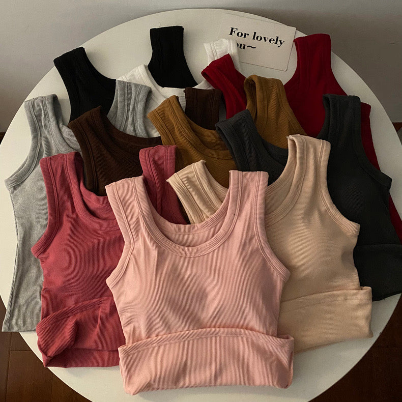 Stormie Tank Tops with Inbuilt Bra In Pink
