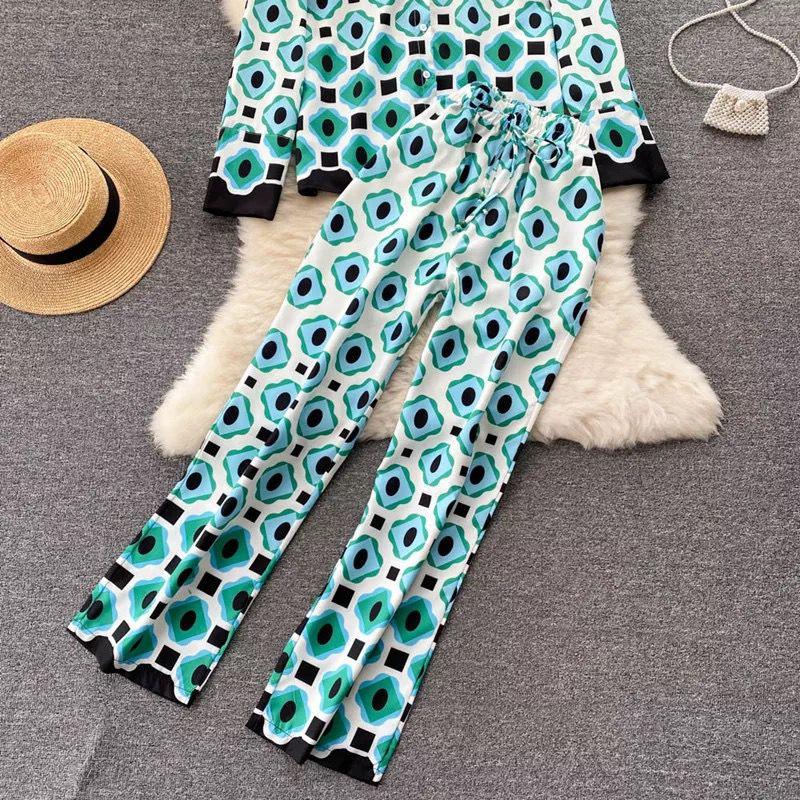 Siluvet Abstract Coord Set In Blue