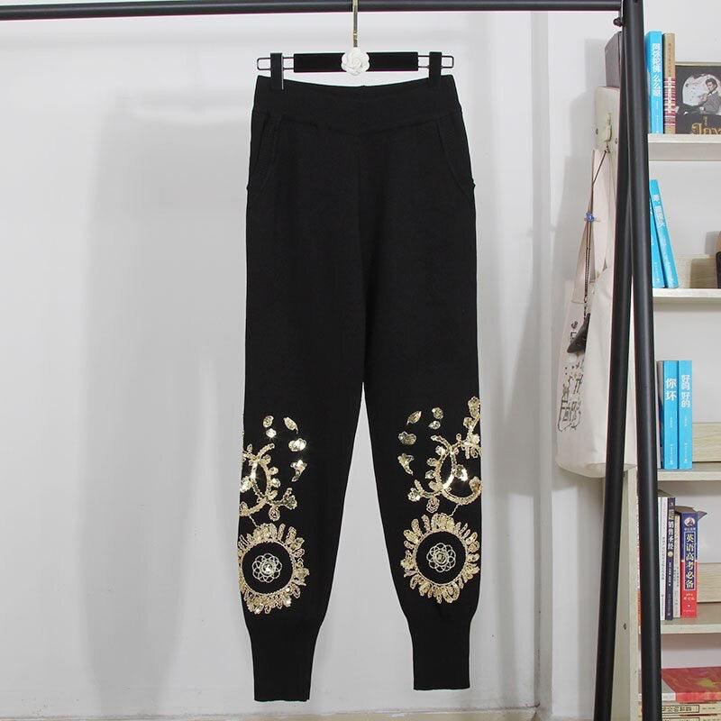 Sibel Luxury Embroidered Tracksuit In Black
