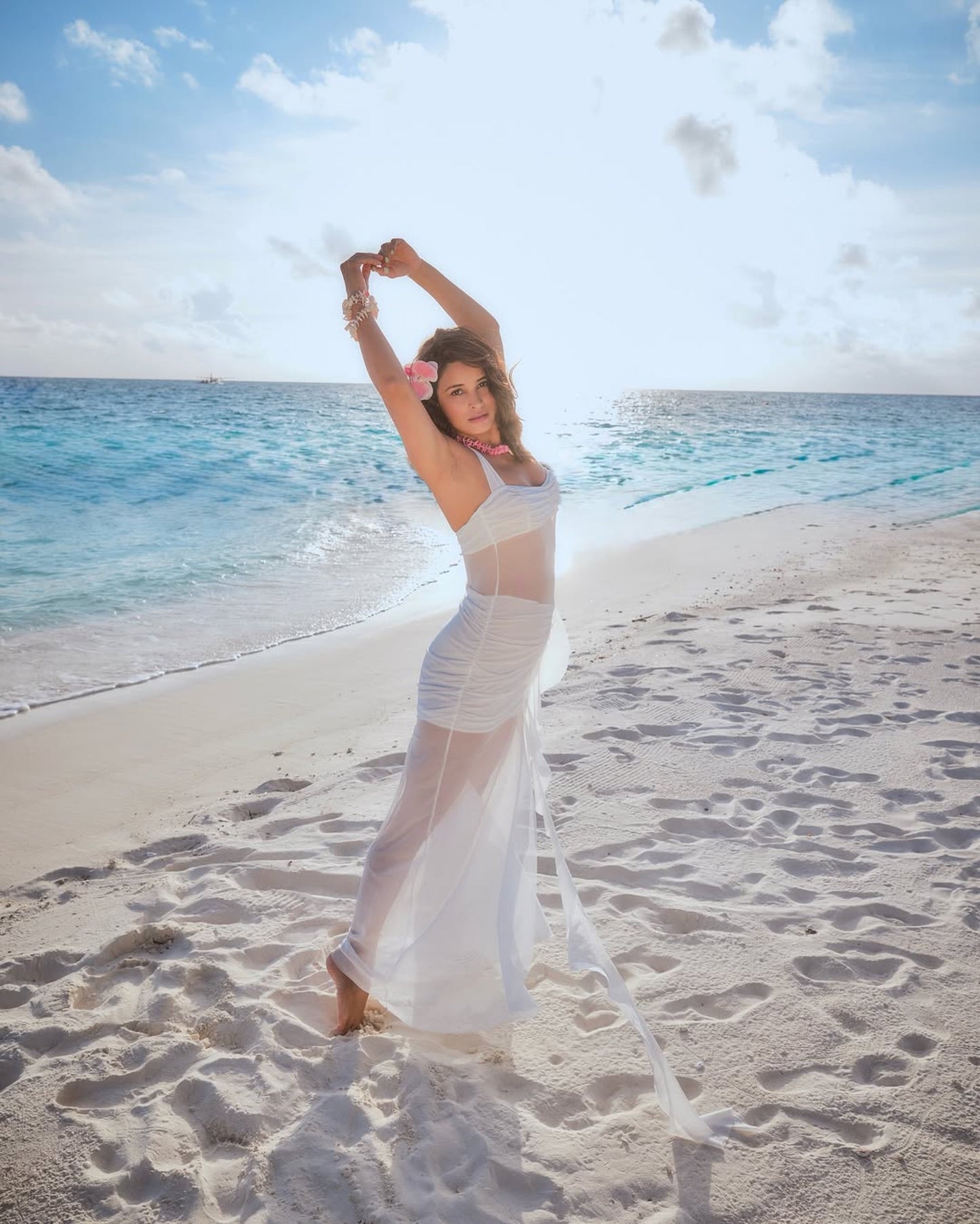 Senna Bodycon Slit Maxi Dress In White