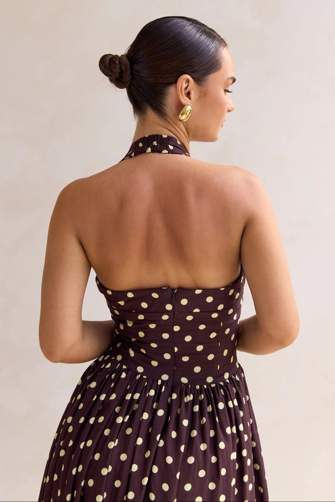 Inaya Drop Waist Polka Maxi Dress
