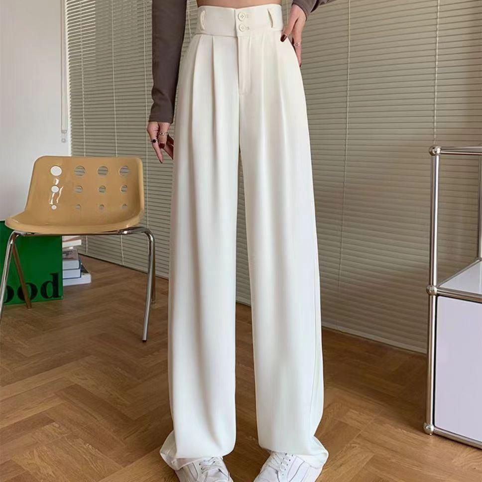Crest Wide Leg High Waist Pants In Black