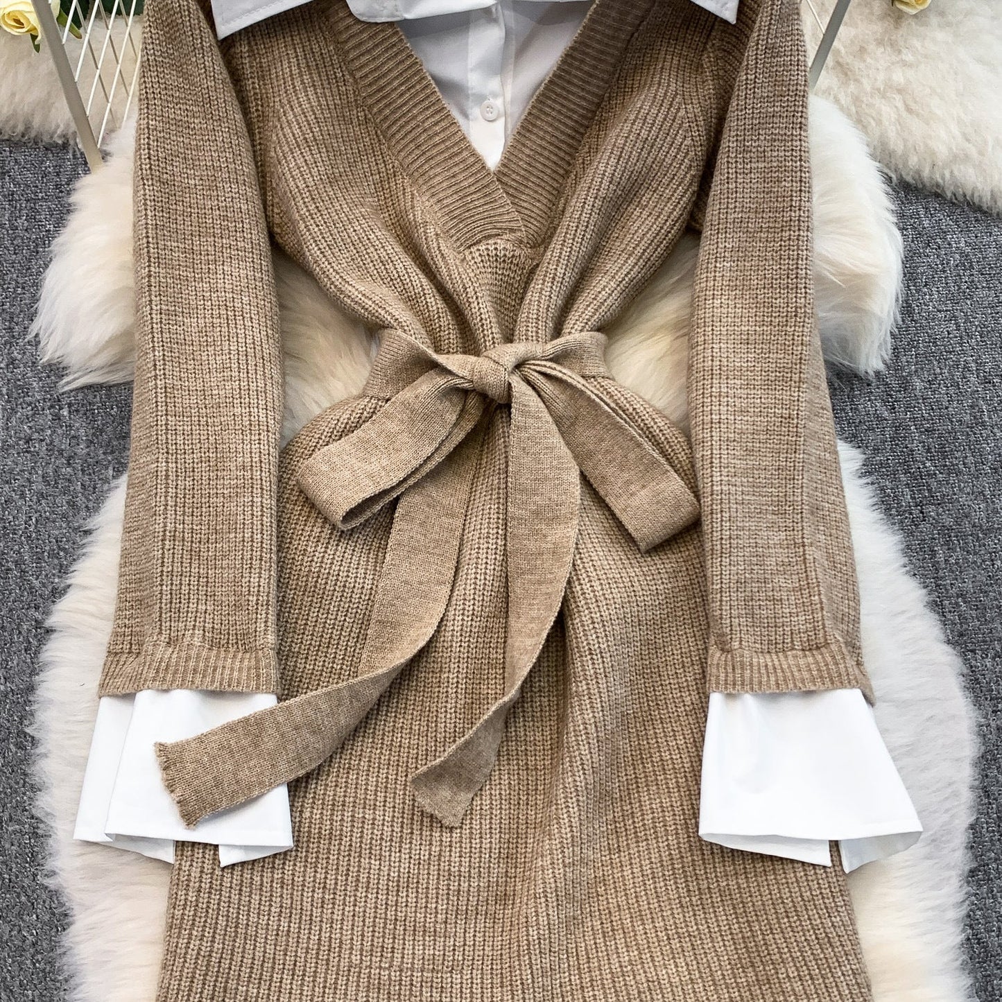 Stevia Winter Dress With Belt