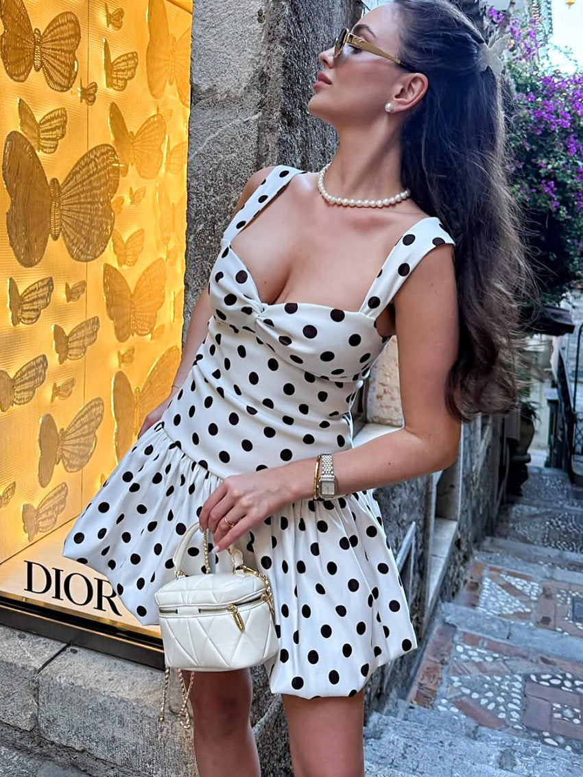 Mindy Balloon Polka Mini Dress