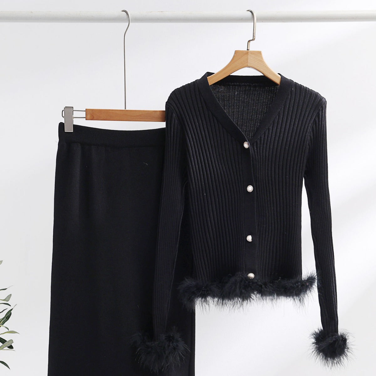 Ornella Fur Coord Skirt Set
