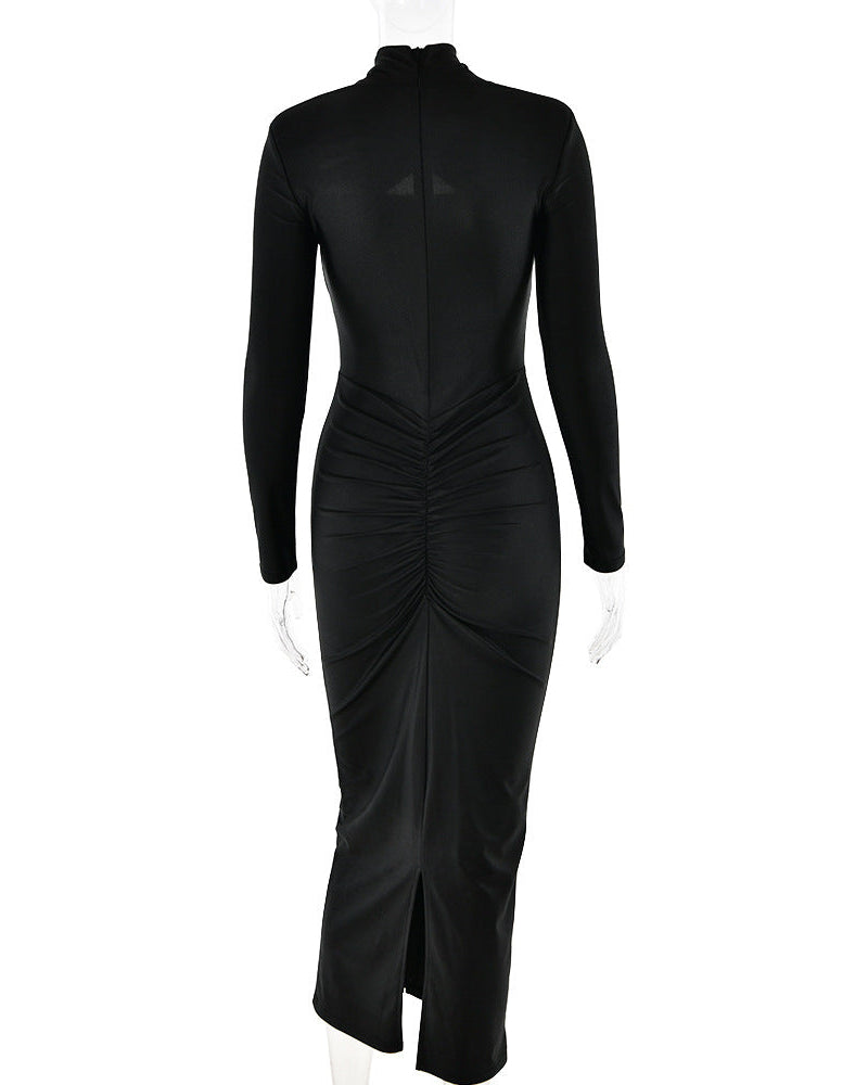 Malina Bodycon Midi Dress In Black