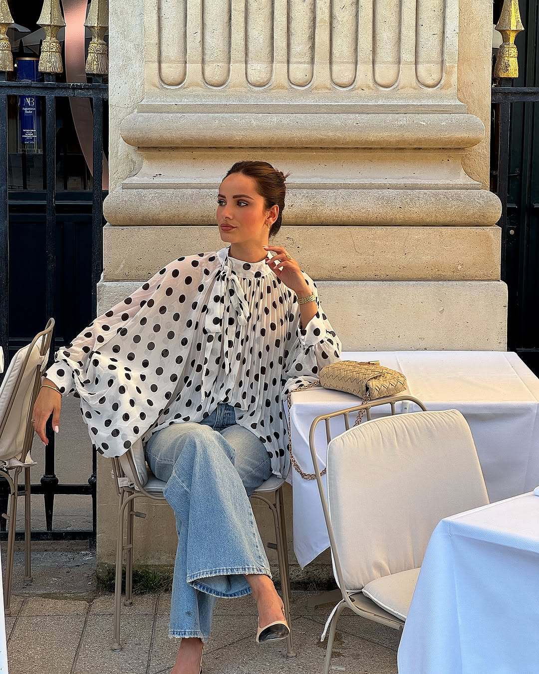 Cyrilla Polka Oversized Top