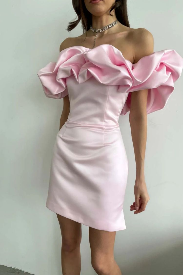 Cyrene Ruffle Off Shoulder Dress