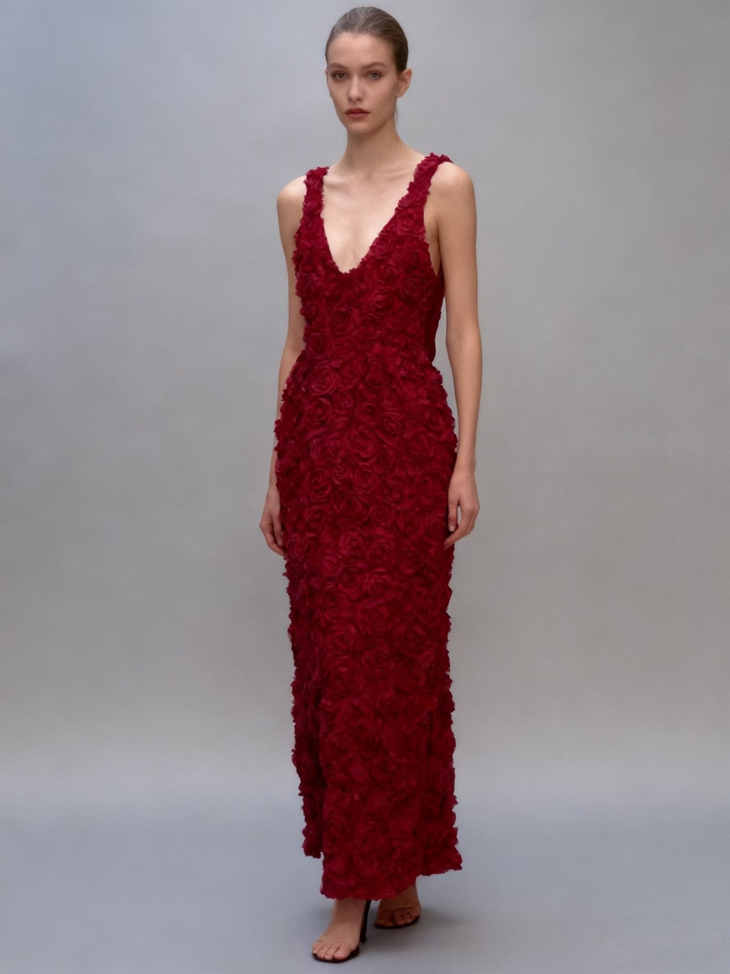 Cosmos Luxe 3D Floral Maxi Dress
