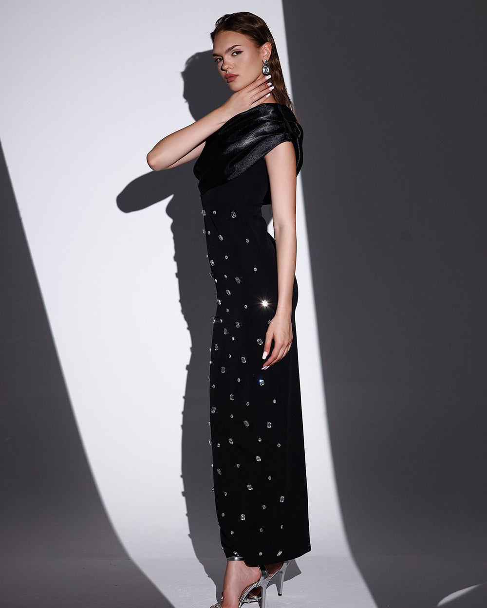 Brooke One Shoulder Embellished Dress