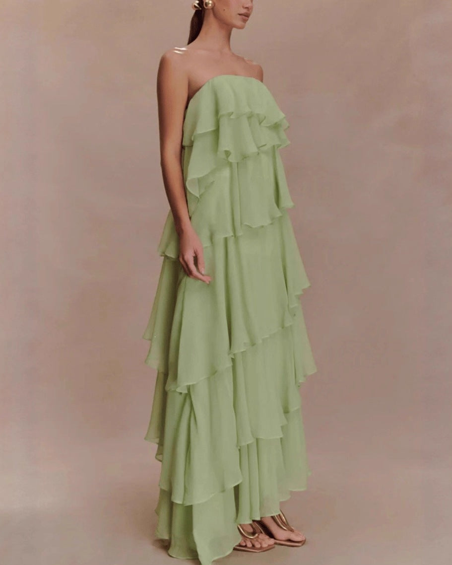 Cordelia Ruffle Maxi Dress With Detachable Straps