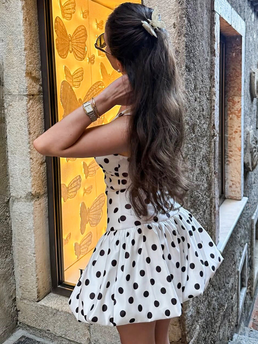Mindy Balloon Polka Mini Dress