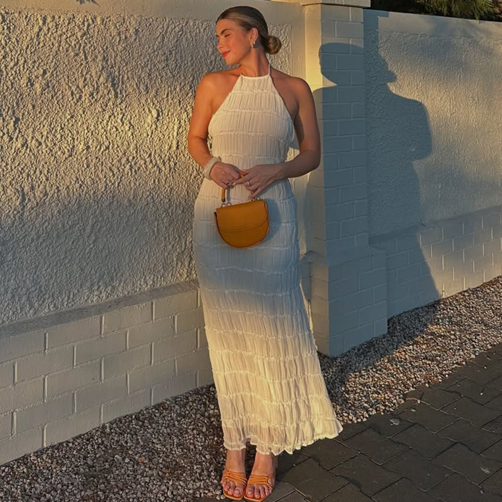 Enya Halterneck Layered Maxi Dress