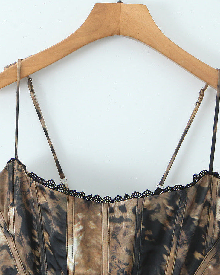 Aki Printed Corset Top