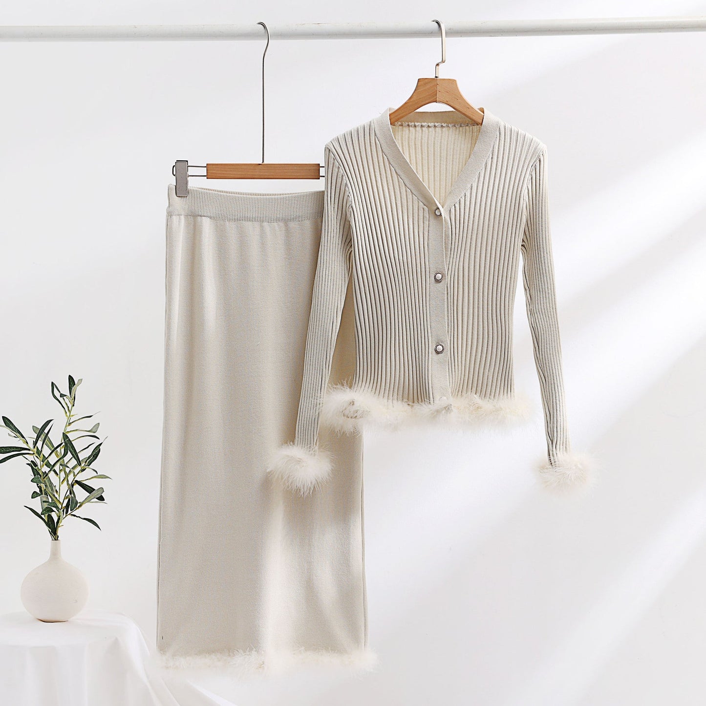 Ornella Fur Coord Skirt Set