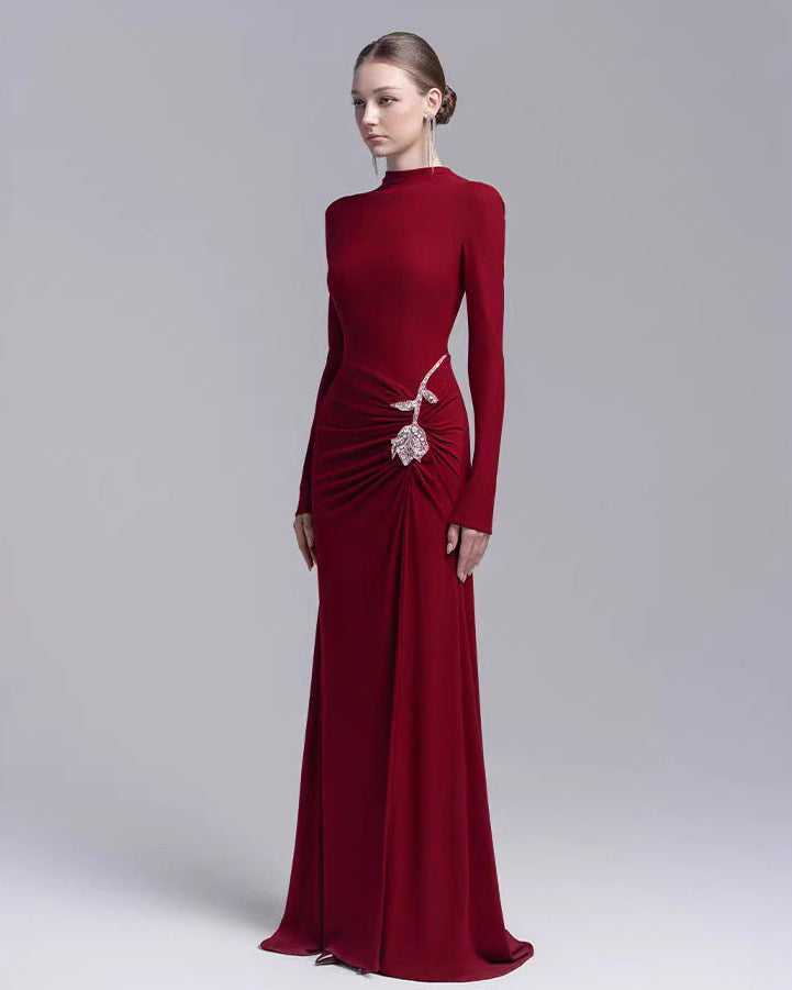 Svea Embellished Slit Maxi Dress