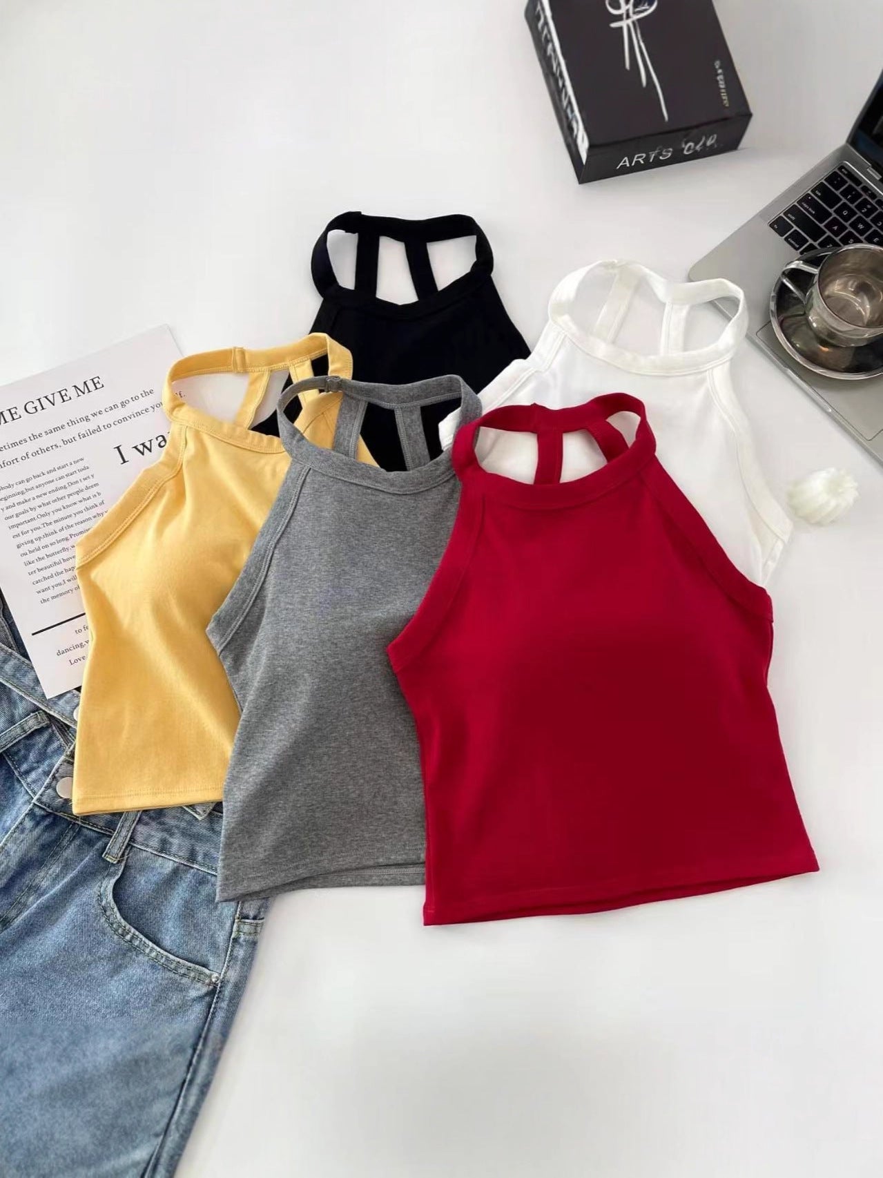 Ambre Halterneck Crop Padded Top