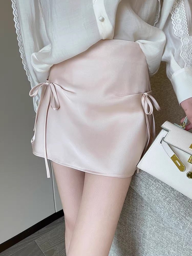 Greta Bow Satin Mini Skorts