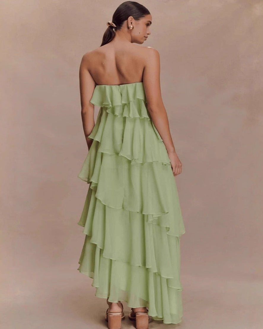 Cordelia Ruffle Maxi Dress With Detachable Straps