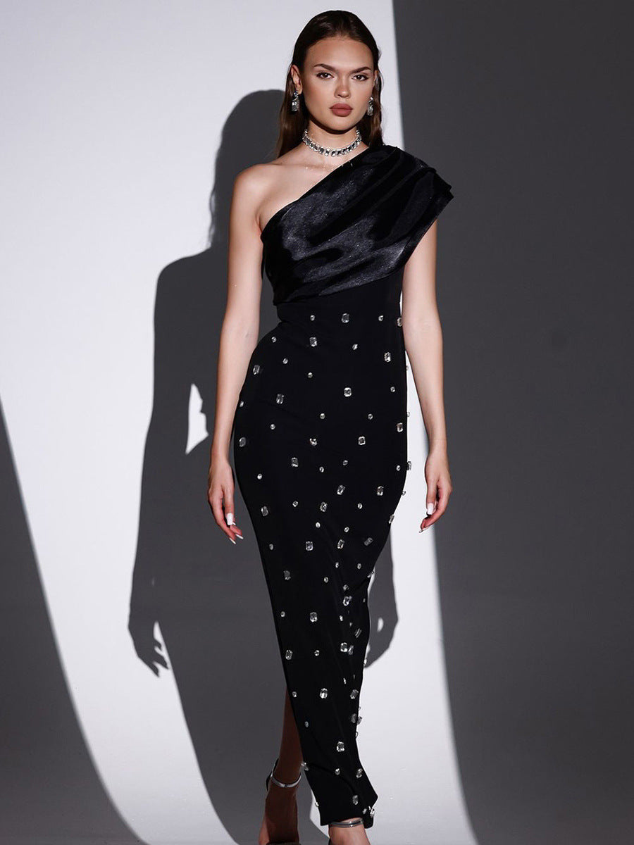 Brooke One Shoulder Embellished Dress